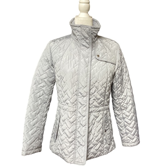 COLE HAAN Signature Quilted Sky Blue Women's Jacket Small Petite. Like new! - Picture 1 of 8